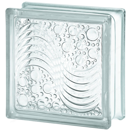 Стеклоблок Морской 19х19х8см бесцветный 