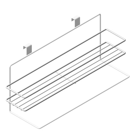 Держатель навесной д/полотенца с полкой 400х120х160 ПП Белый муар П0001298