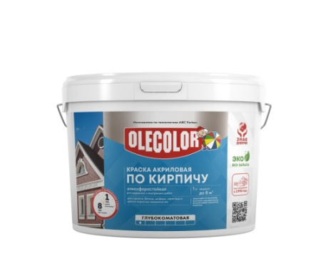 Краска акриловая атмосферостойкая по кирпичу терракотовый (3кг) OLECOLOR