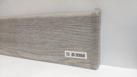 Плинтус пластиковый Идеал Деконика Дуб снежный с кабель-каналами/215 (85мм 2,2) (20)