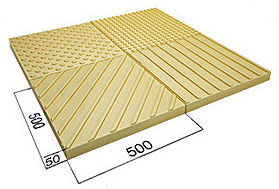 Дорожный указатель тактильный с конусообр. рифами в шахм. порядке 300*300*50 желтый  ТУРБОТЕХ    