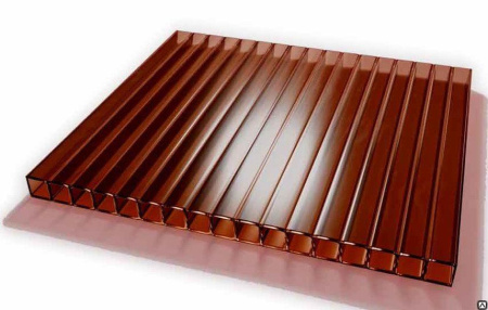 Поликарбонат 12000х2100х4 (БРОНЗА)янтарный Berolux Юг-ойл- пласт