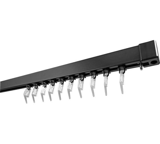 Карниз 1- полосный усиленный алюм. Katal 3 в сборе, составной, 3,2 м, черный мат. 242435320