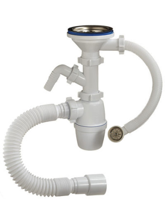 A-5011 Сифон Orio бутылочный 3 1/2х40 с круглым переливом для гранитной мойки, отвод д с/м (22)