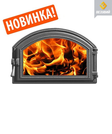 Дверка ВЕЗУВИЙ каминная 222 Антрацит (под стекло) посадочный размер, мм 407х273