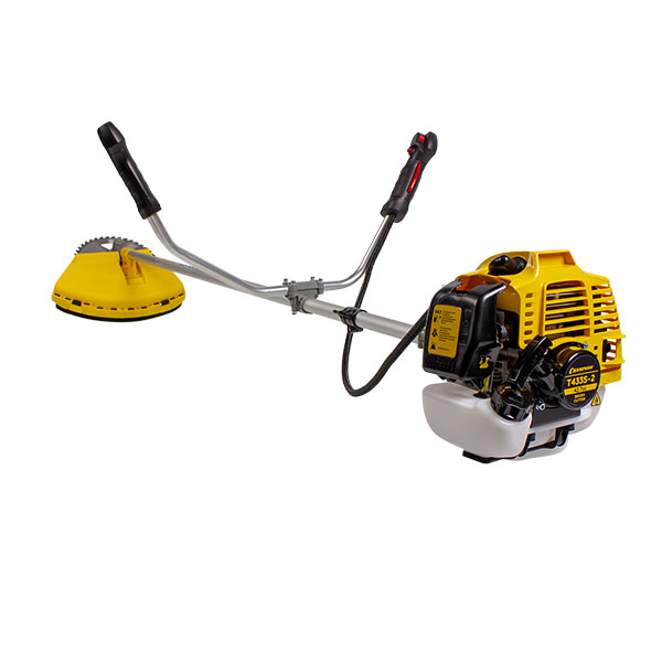 Триммер бензо CHAMPION T433S-2 (1,25 кВт,неразъем.прям,42,7см3,7,2кг,тримм.гол.+3-х лоп. нож, ручка)