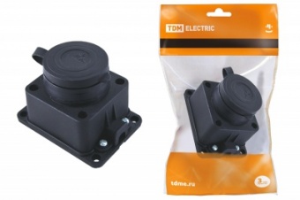 Розетка настен.с заглуш.каучук 2Р+РЕ 16А 250В IP44 TDM SQ0612-0003 (12)