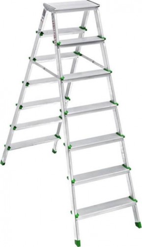 3107 Стремянка алюминевая двусторонняя 7+7