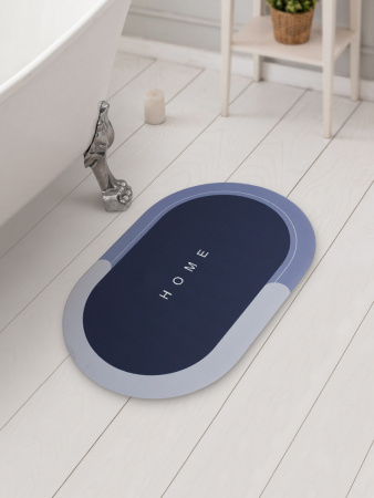 Коврик д/ванны Спанч 50х80 синий овал/11510