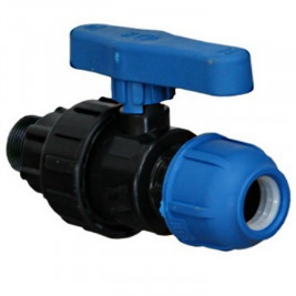 Кран шаровый 25х3/4 нар. резьба ПНД