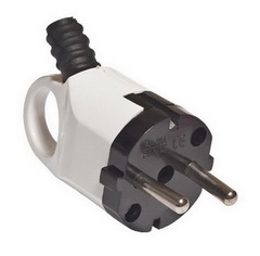 Эл. вилка с/з угл.  с ушком бел.16А А112 "У"  SQ1806-0005 (35)