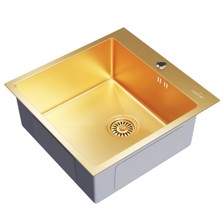 Мойка настольная MixLine PRO 3,0мм 50х50 глубина 20см + сифон ЗОЛОТО 550548