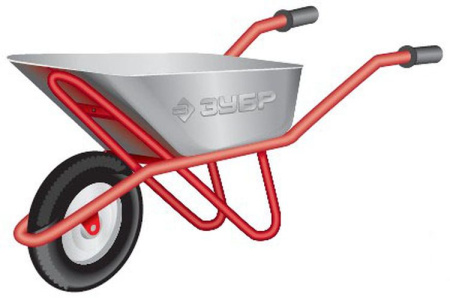 39901_z01 Тачка садово-строительная одноколесная с усиленным корытом и рамой 180кг, V90л ЗУБР****