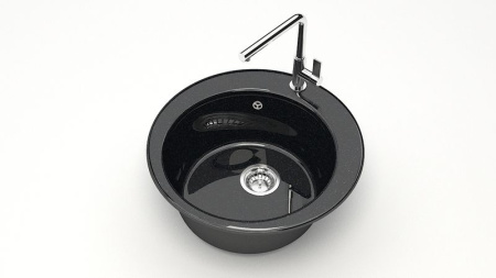 Z030Q04 Мойка Виктори круглая D48 ЧЕРНАЯ