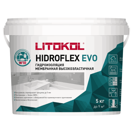 Гидроизоляция HIDROFLEX evo 5кг Litokol