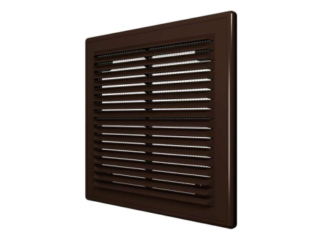 Решетка вент. 1515Р корич. с москит. (150*150)  60