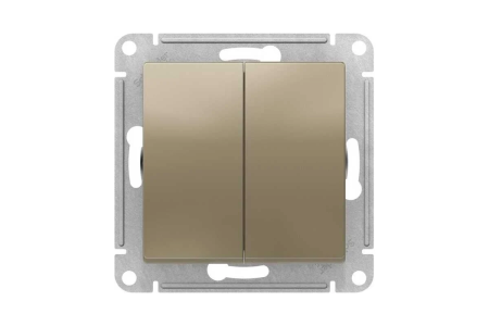 Переключатель 2-кл. шампань перекрестный 2 х сх.7 10АХ   AtlasDesign ATN000573