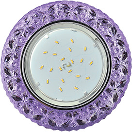 Светильник Ecola GX53 H4 LD7040 "Бабочки" подсв, 4K Сиреневый/Хром 35x125 FV53CBEFB