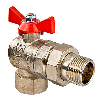 Кран шар.угл. со сгоном Valtec 3/4" г/ш бабочка