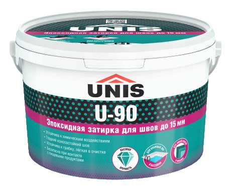 Затирка эпоксидная ЮНИС U-90 серебристо-серый 005 2 кг 