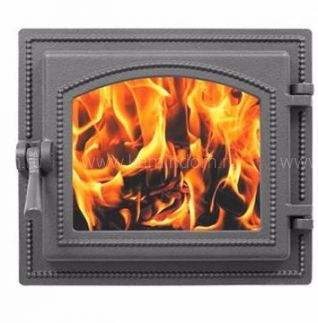 Дверка ВЕЗУВИЙ каминная 260 Антрацит (под стекло) высота 230мм, ширина 270мм, глубина 400мм