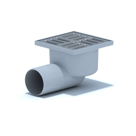 Трап горизонт. спуск  50 нерегул. решетка 100х100, СУХОЙ, нерж. сталь ТQ5102