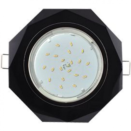 Светильник Ecola H4 5312 Стекло 8-угольник хром-черный 38х133 FP538AECH GX53