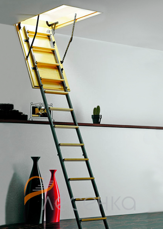 ЛЕСЕНКА Чердачная лестница комбинированная 600*1200 L-2800 мм (ЧЛ-3) утеплен. крышка