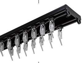 Карниз 2-х полосный алюм. Katal 7 в сборе, составной 3,0 м, черный мат. 242475300