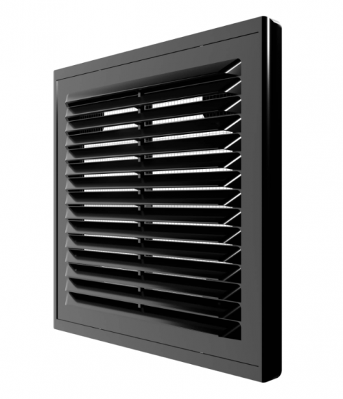 Решетка вент. 1515Р Black разъемная с моск.сеткой 150х150 пластик ЭраВент
