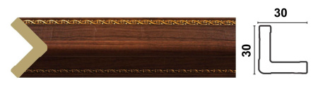 Уголок 1У3-2В 30х30мм 2,4м шоколад (40)