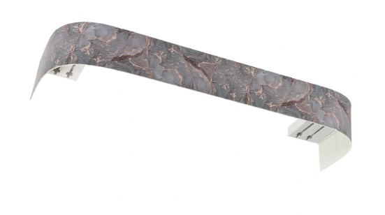 Карниз ПВХ с блендой Стоун марбель с поворотом 2-х ряд. 2,4м ЛЕ-ГРАНД 