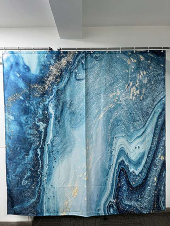 Штора д/ванны Санакс 180х180 Бирюзовый мрамор/01-79