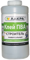Клей ПВА Универсальный строитель (канистра) 0,9кг Лакра