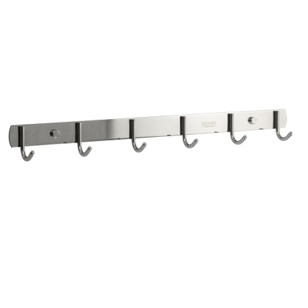 Крючок 5716 на планке 6 шт, нерж сталь, хром