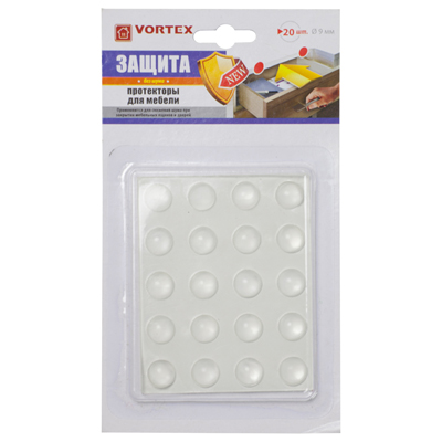 Протектор д/меб дверей,ящиков, прозрачный из ПВХ d 9 мм VORTEX/30