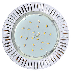 Светильник Ecola GX53 H4 DL5383 св-к Рифл. реснички Белый /Алюм. 20*110 FW5383ECB 