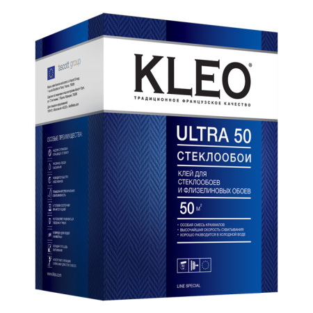 Клей KLEO ULTRA 50 500г/50м2 д/стеклооб. и обоев на флизелин. основе (12)