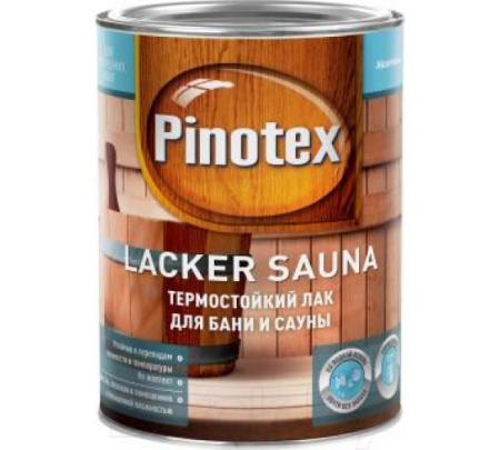 Лак Pinotex Lacker Sauna термостойкий на водной основе для бани и сауны (полуматовый) 1л