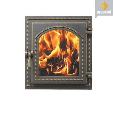 Дверка ВЕЗУВИЙ каминная 270 Бронза (под стекло)  посадочный размер, мм 280x250