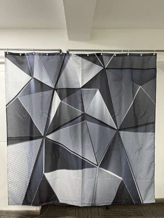 Штора д/ванны Санакс 180х180 Серые 3d фигуры/01-82