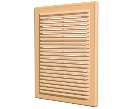 Решетка вент. 2525Р бежевая разъемная с москитной сеткой    60