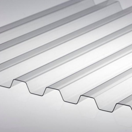 Профилированный монолитный поликарбонат 0,8мм трапеция 1050*2000мм ПРОЗРАЧНЫЙ Юг-ойл- пласт
