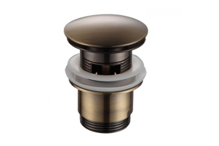 Выпуск латунный F60-4 донный клапан с переливом БРОНЗА