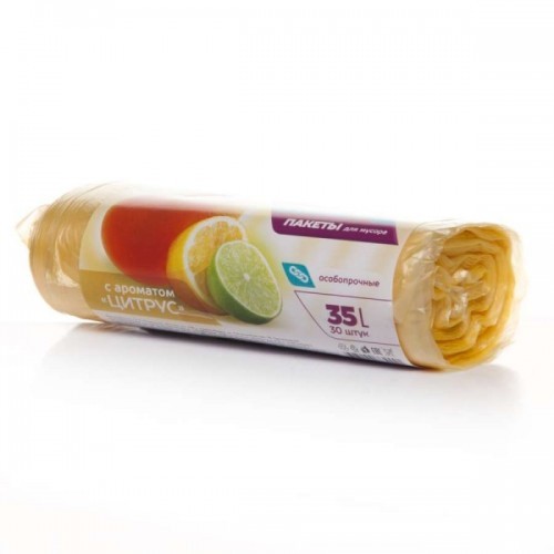 Мешки для мусора ПНД с ароматом Цитрус 35л (30шт) 9мкм 204-002