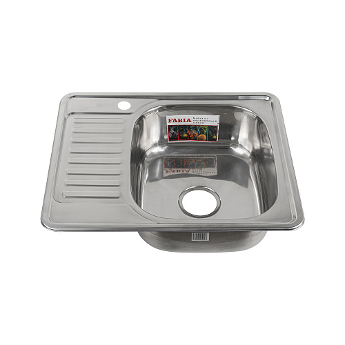 Мойка врезная FABIA 0,8мм 58х48 правая + сифон с переливом 5848R