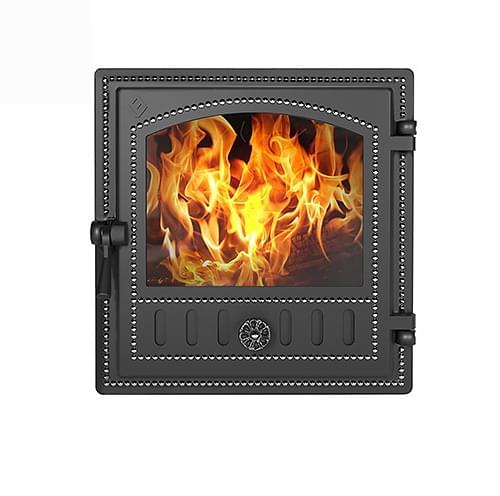 Дверка ВЕЗУВИЙ каминная 280 Антрацит (под стекло) посадочный размер, мм 305x355