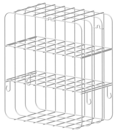 Полка настенная д/ванны с крючками 400х220х450 ПП Белый муар П0001294