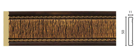 Молдинг 1М5-1В/G 11х50мм 2,4м венге (20)