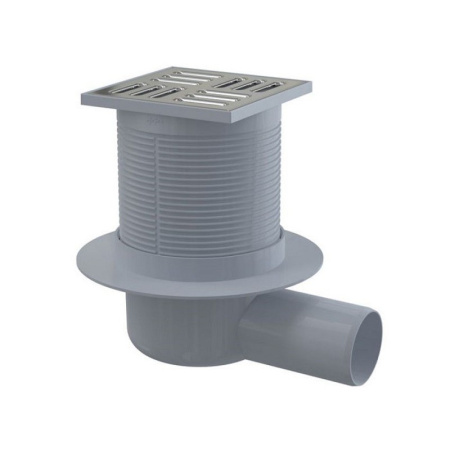 AlcaPlast APV31 Трап сливной 105х105/50 боковой, решетка нерж.сталь, .гидрозатвор комбиниров. SMART
